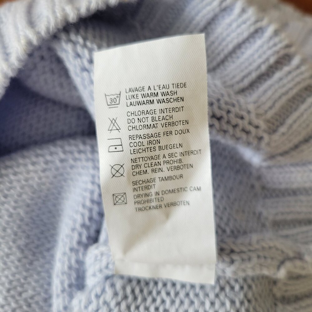 **SOLD** Petite Ourse Baby Boy 0-3 M Cotton Blue Pullover Sweater & Pants 2Pc - Picture 6 of 9